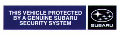 2002 Subaru Outback Sport Security System Upgrade H7110SS100