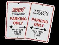 2015 Subaru WRX Parking Only Signs